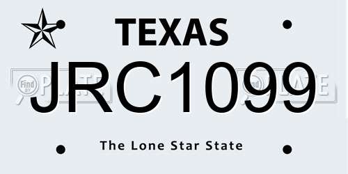 JRC1099 Texas License Plate