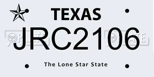 JRC2106 Texas License Plate