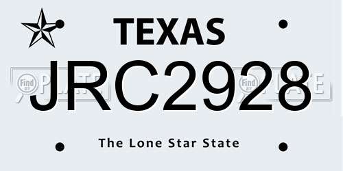 JRC2928 Texas License Plate