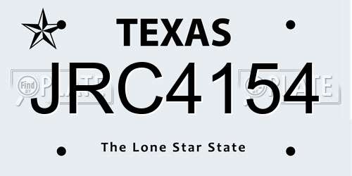 JRC4154 Texas License Plate