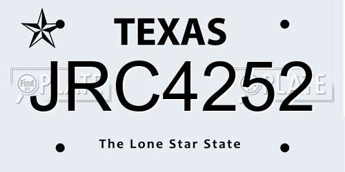 JRC4252 Texas License Plate