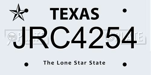 JRC4254 Texas License Plate