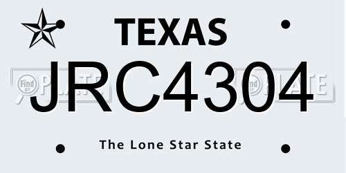 JRC4304 Texas License Plate