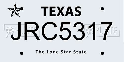 JRC5317 Texas License Plate