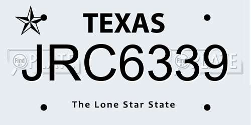JRC6339 Texas License Plate