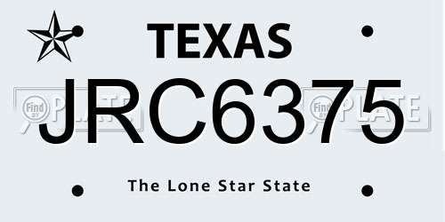 JRC6375 Texas License Plate
