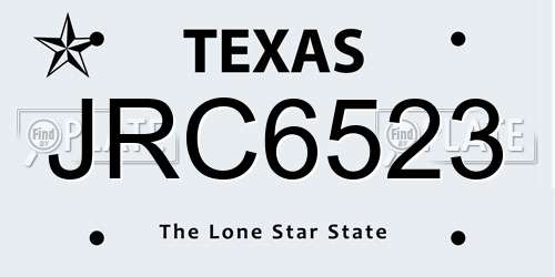 JRC6523 Texas License Plate