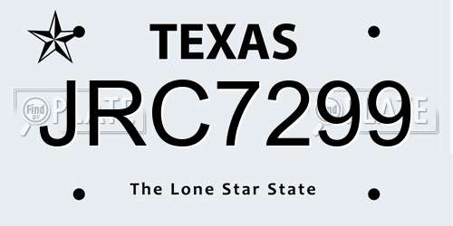 JRC7299 Texas License Plate