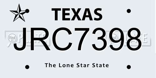 JRC7398 Texas License Plate
