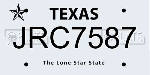 JRC7587 Texas License Plate