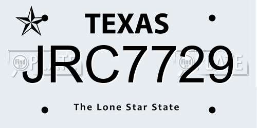 JRC7729 Texas License Plate