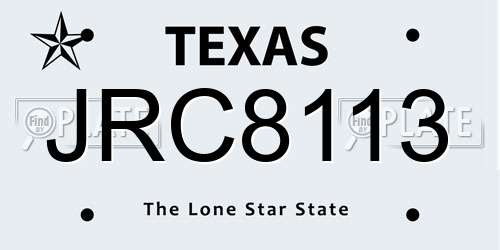 JRC8113 Texas License Plate