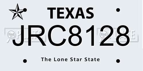 JRC8128 Texas License Plate
