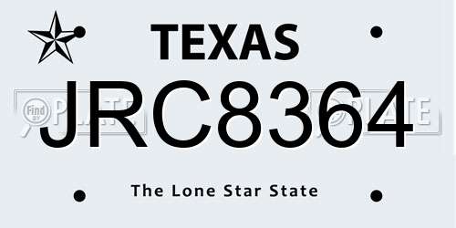 JRC8364 Texas License Plate