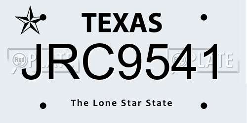 JRC9541 Texas License Plate
