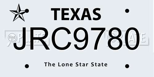 JRC9780 Texas License Plate
