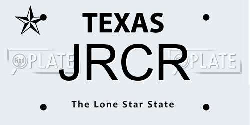 JRCR Texas License Plate