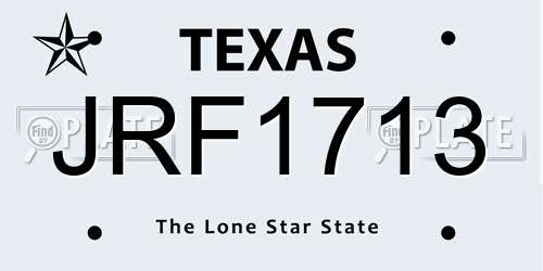 JRF1713 Texas License Plate