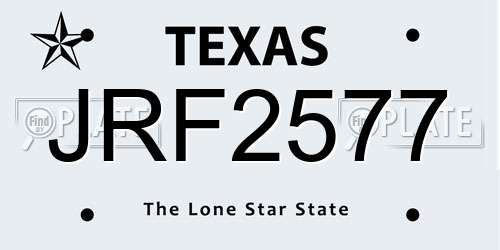 JRF2577 Texas License Plate