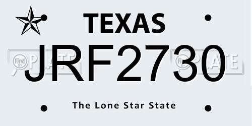 JRF2730 Texas License Plate
