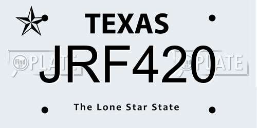 JRF420 Texas License Plate