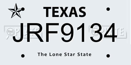 JRF9134 Texas License Plate