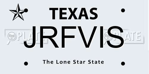 JRFVIS Texas License Plate