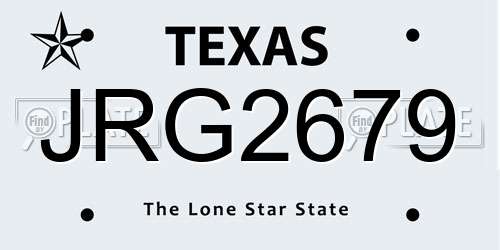 JRG2679 Texas License Plate