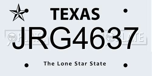 JRG4637 Texas License Plate