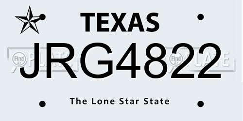 JRG4822 Texas License Plate