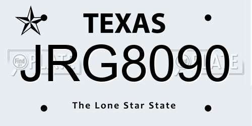 JRG8090 Texas License Plate