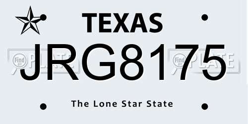 JRG8175 Texas License Plate