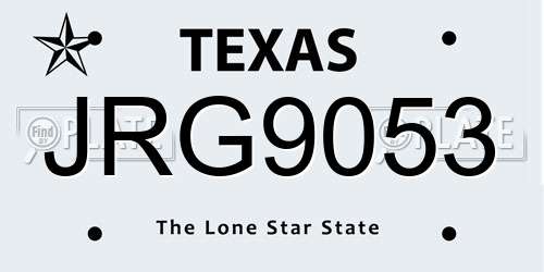 JRG9053 Texas License Plate