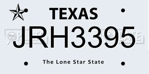 JRH3395 Texas License Plate