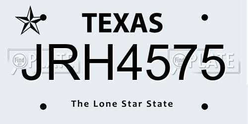 JRH4575 Texas License Plate