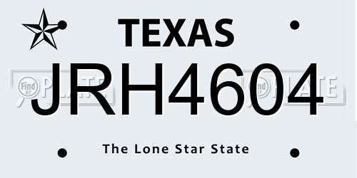 JRH4604 Texas License Plate