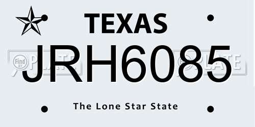 JRH6085 Texas License Plate