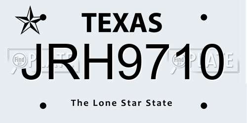 JRH9710 Texas License Plate