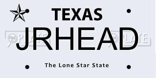 JRHEAD Texas License Plate