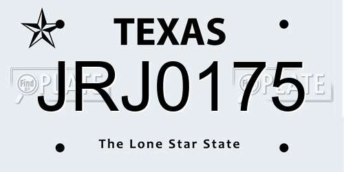 JRJ0175 Texas License Plate