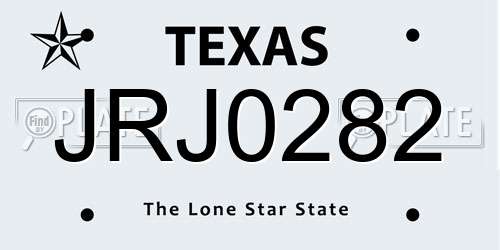 JRJ0282 Texas License Plate