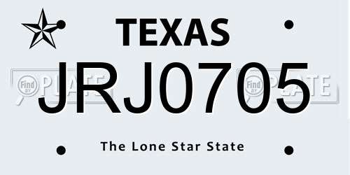 JRJ0705 Texas License Plate