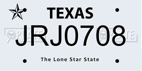 JRJ0708 Texas License Plate