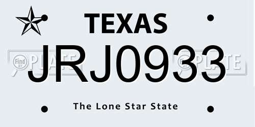 JRJ0933 Texas License Plate