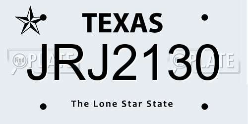JRJ2130 Texas License Plate