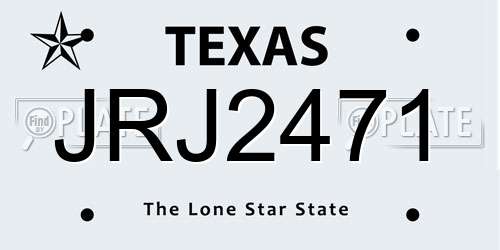 JRJ2471 Texas License Plate