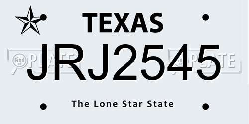 JRJ2545 Texas License Plate