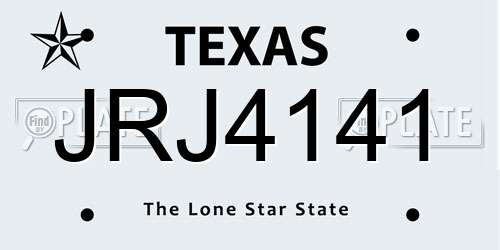 JRJ4141 Texas License Plate