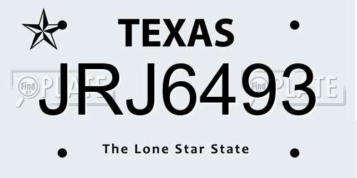 JRJ6493 Texas License Plate