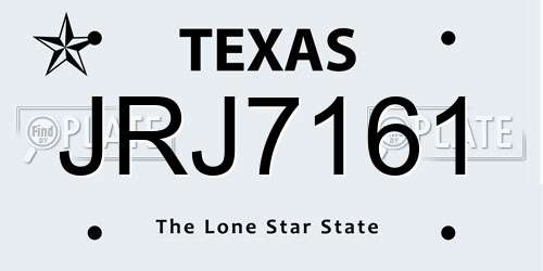 JRJ7161 Texas License Plate